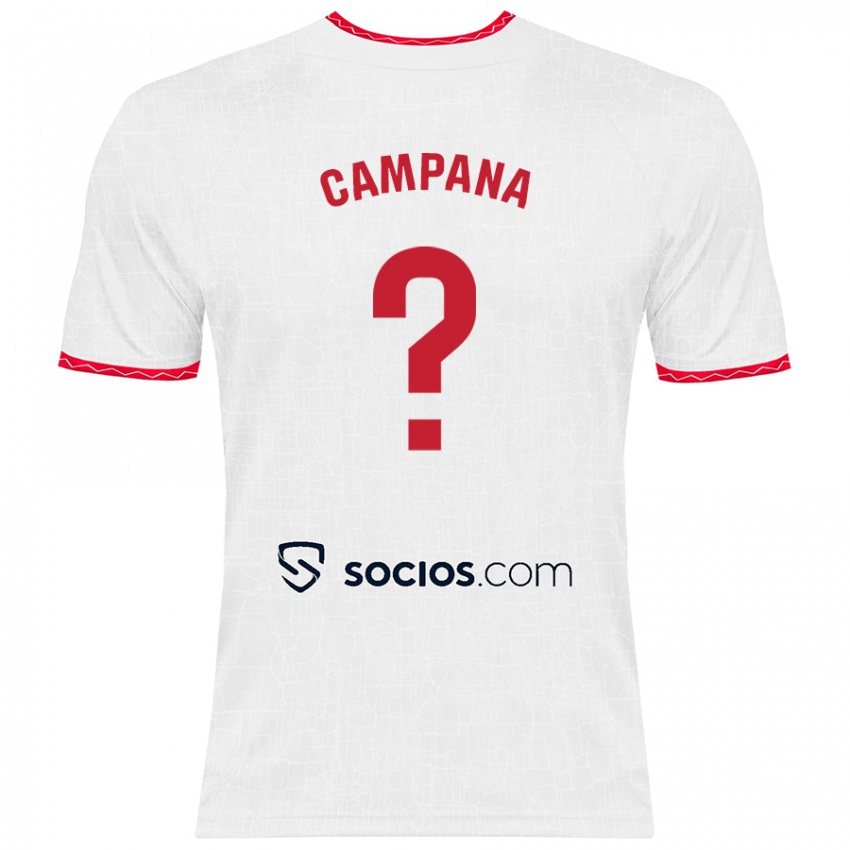 Criança Camisola Massimo Campana #0 Vermelho Branco Principal 2024/25 Camisa