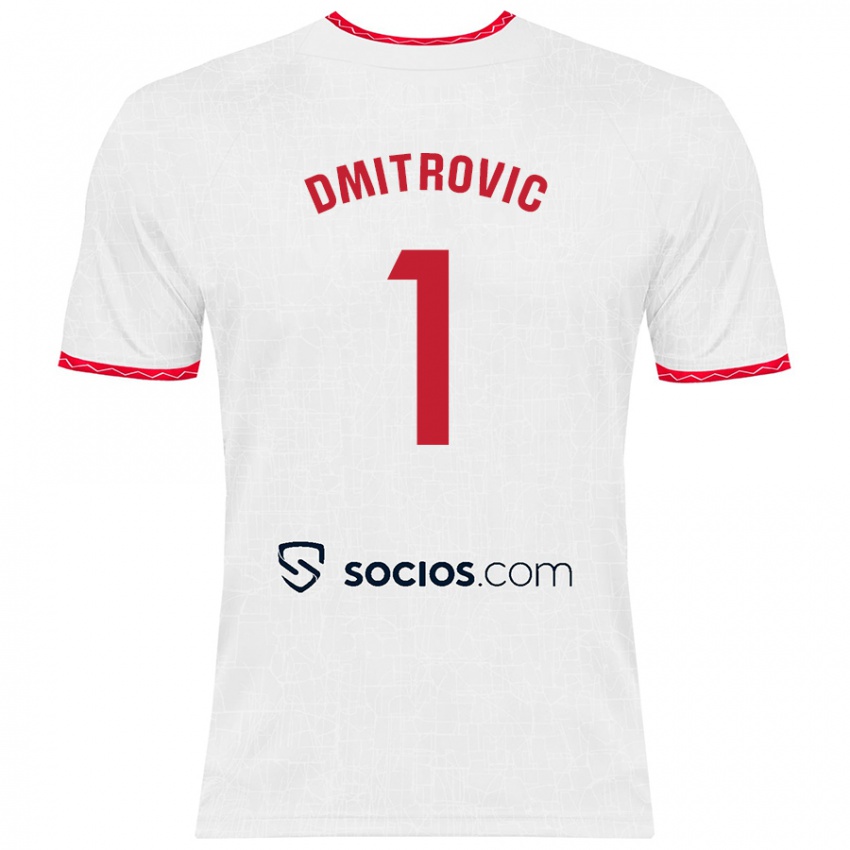 Criança Camisola Marko Dmitrović #1 Vermelho Branco Principal 2024/25 Camisa