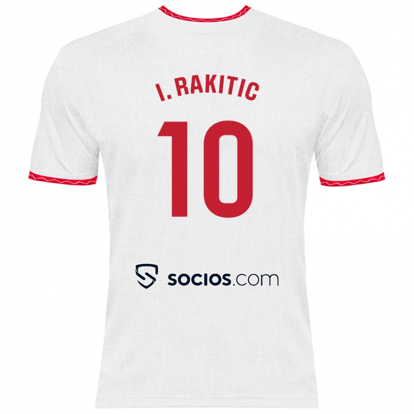 Criança Camisola Ivan Rakitic #10 Vermelho Branco Principal 2024/25 Camisa