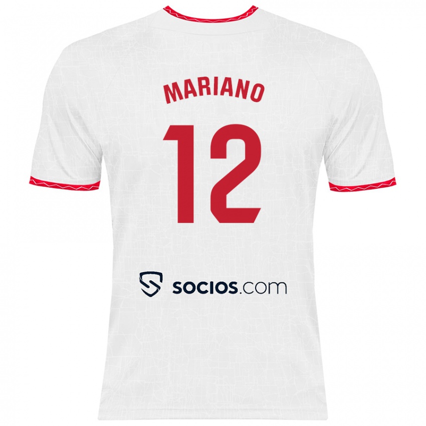 Criança Camisola Mariano Diaz #12 Vermelho Branco Principal 2024/25 Camisa