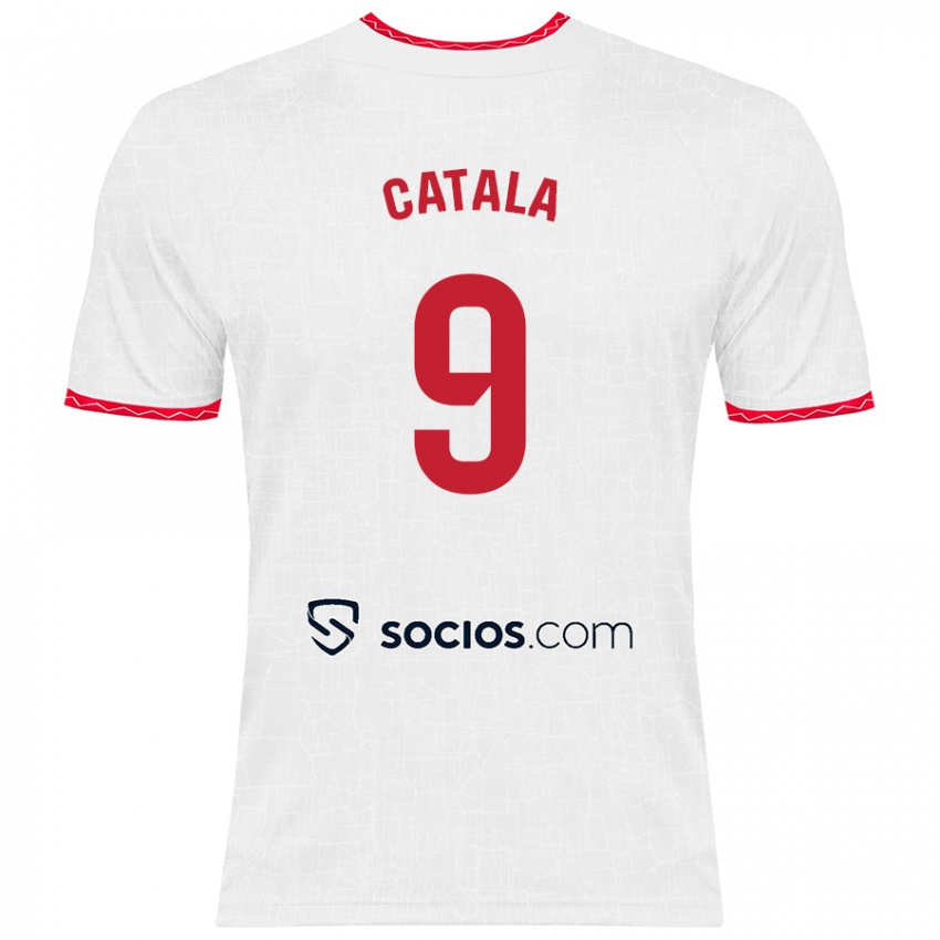 Criança Camisola Rubén Catalá #9 Vermelho Branco Principal 2024/25 Camisa