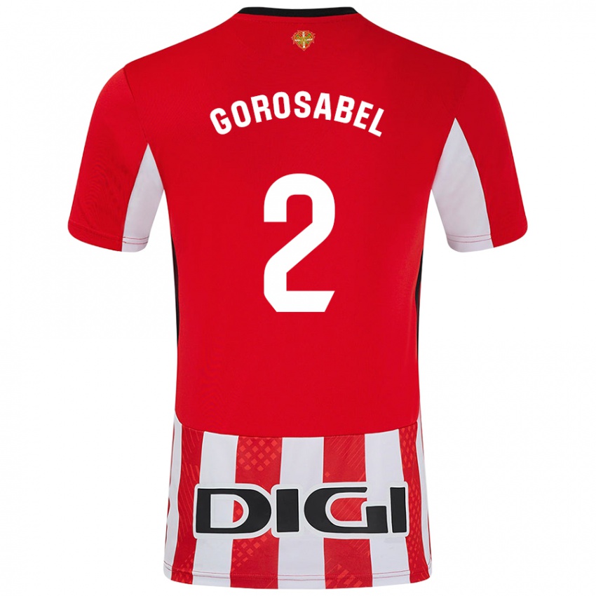 Criança Camisola Andoni Gorosabel #2 Branco Vermelho Principal 2024/25 Camisa