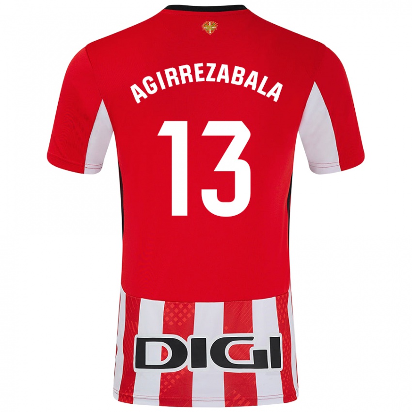 Criança Camisola Julen Agirrezabala #13 Branco Vermelho Principal 2024/25 Camisa