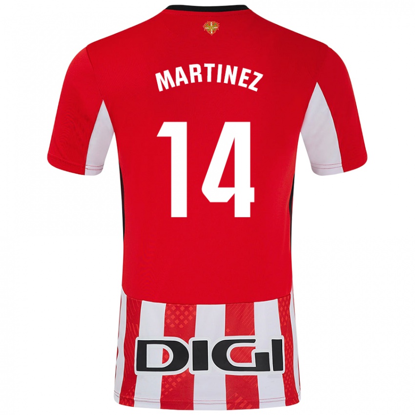 Criança Camisola Pablo Martínez #14 Branco Vermelho Principal 2024/25 Camisa