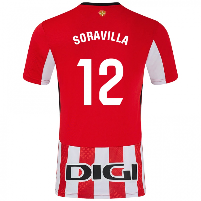 Criança Camisola Ander Soravilla #12 Branco Vermelho Principal 2024/25 Camisa