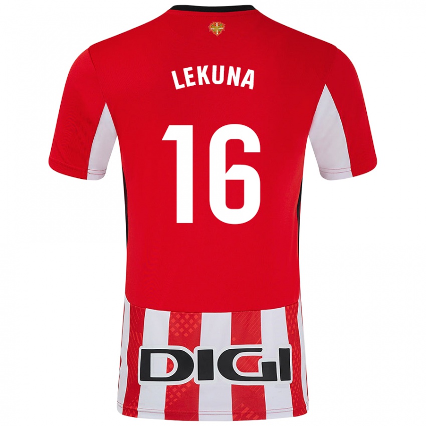 Criança Camisola Adrián Lekuna #16 Branco Vermelho Principal 2024/25 Camisa