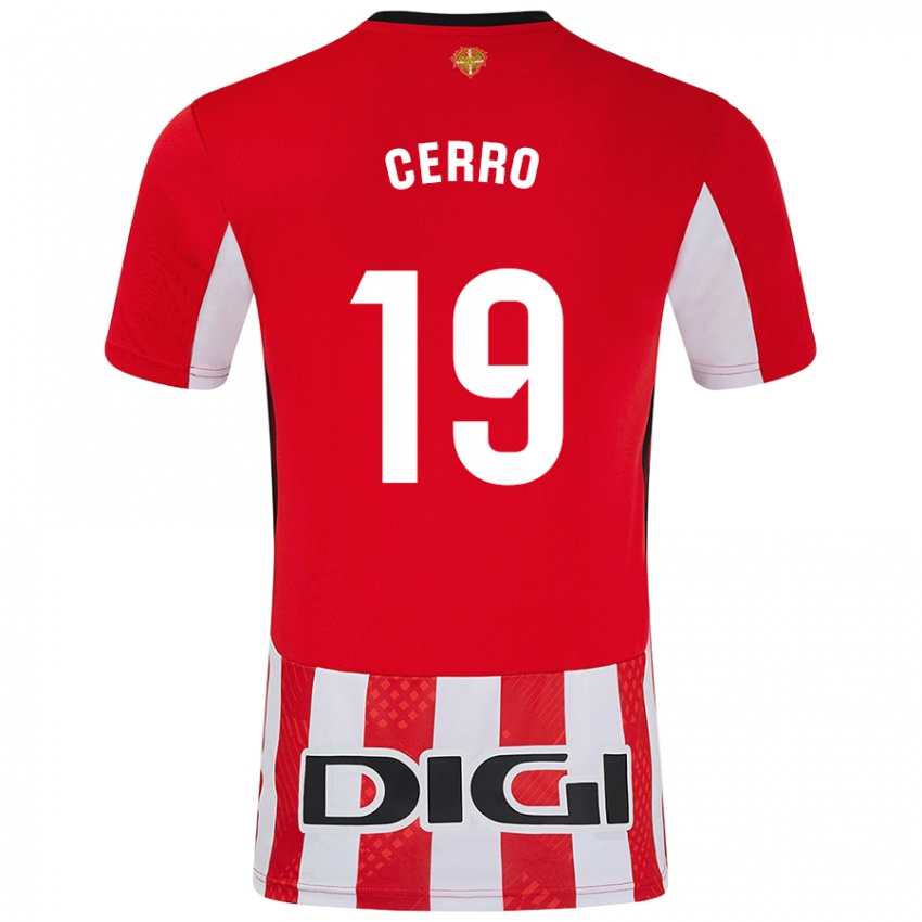 Criança Camisola Mariana Cerro Galán #19 Branco Vermelho Principal 2024/25 Camisa