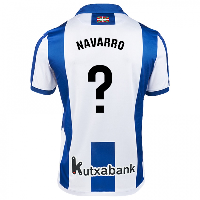 Criança Camisola Robert Navarro #0 Azul Branco Principal 2024/25 Camisa