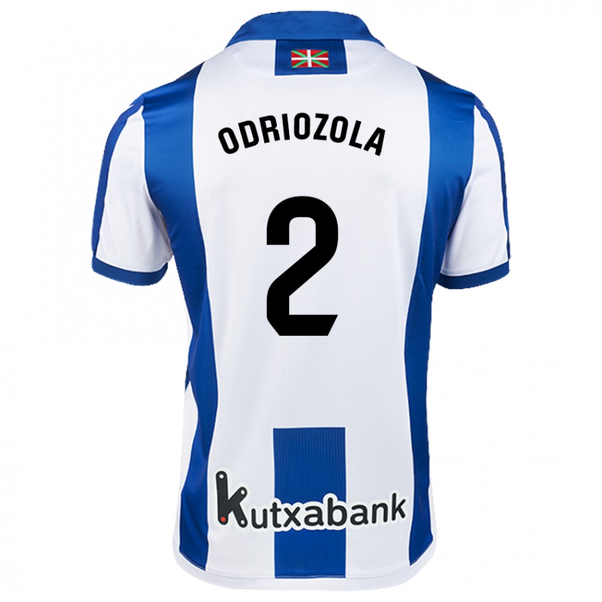 Criança Camisola Alvaro Odriozola #2 Azul Branco Principal 2024/25 Camisa