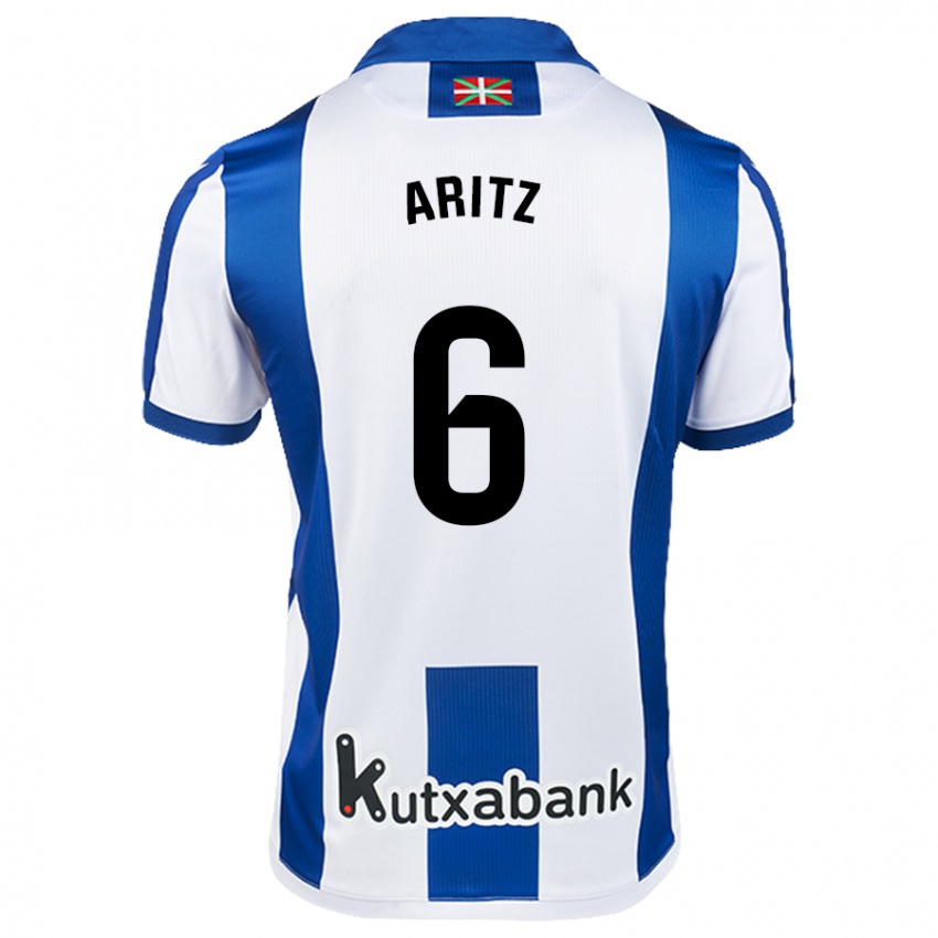 Criança Camisola Aritz Elustondo #6 Azul Branco Principal 2024/25 Camisa