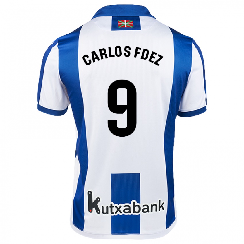 Criança Camisola Carlos Fernández #9 Azul Branco Principal 2024/25 Camisa