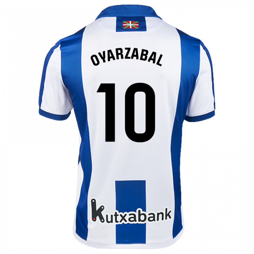 Criança Camisola Mikel Oyarzabal #10 Azul Branco Principal 2024/25 Camisa