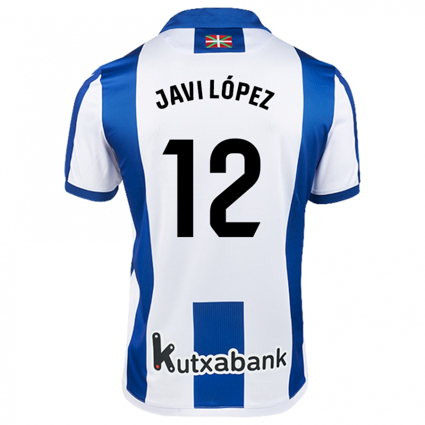 Criança Camisola Javi López #12 Azul Branco Principal 2024/25 Camisa