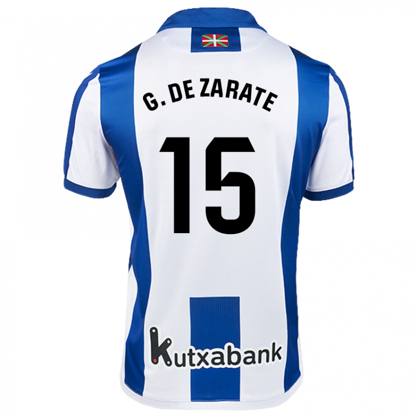 Criança Camisola Urko González De Zarate #15 Azul Branco Principal 2024/25 Camisa