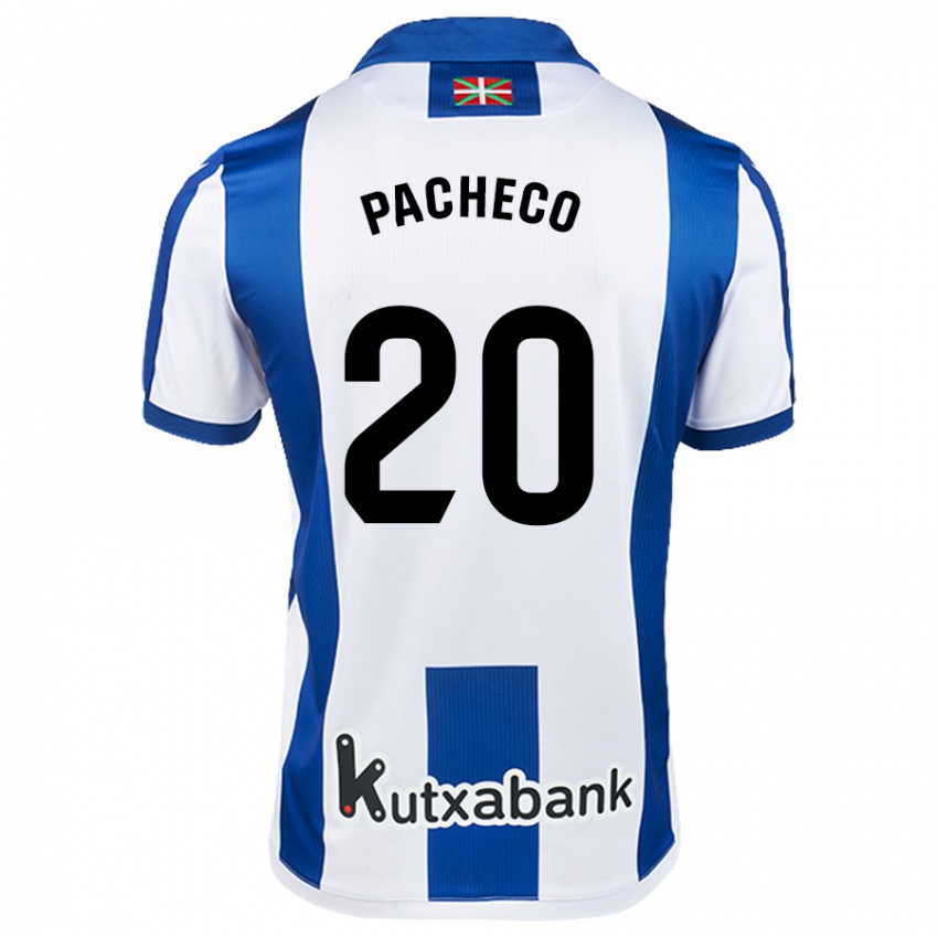 Criança Camisola Jon Pacheco #20 Azul Branco Principal 2024/25 Camisa