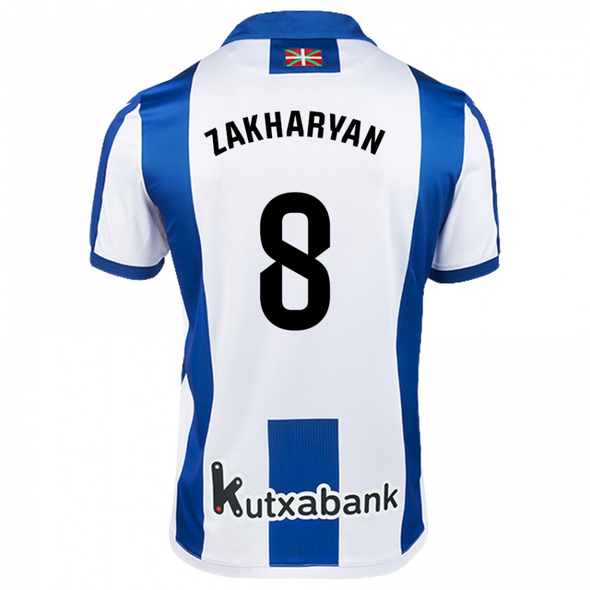 Criança Camisola Arsen Zakharyan #8 Azul Branco Principal 2024/25 Camisa