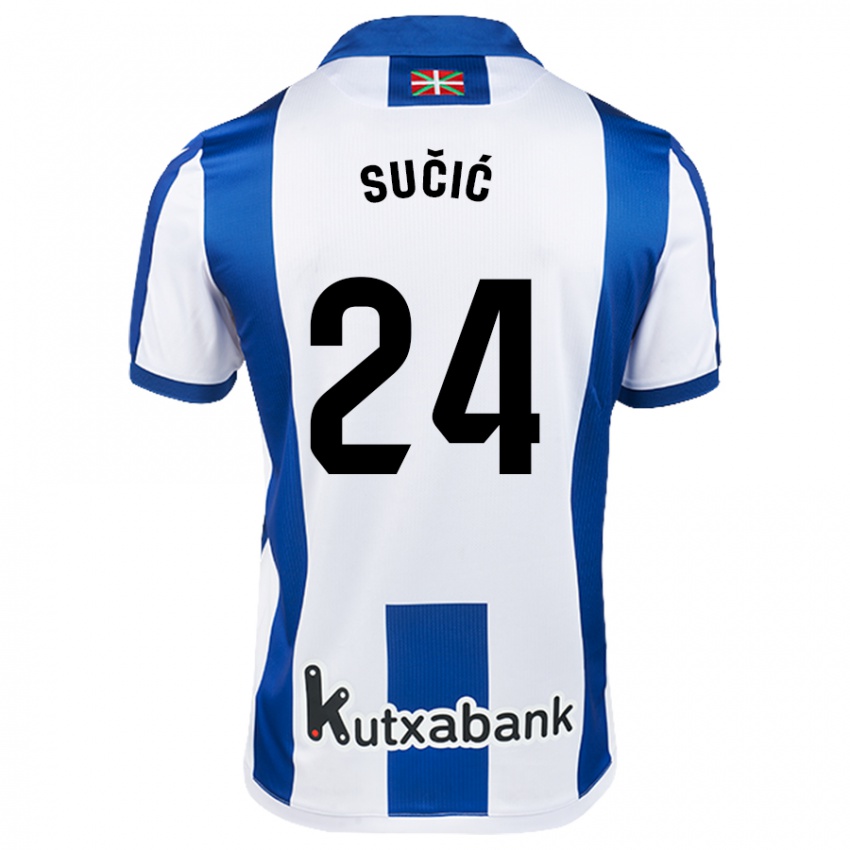 Criança Camisola Luka Sucic #24 Azul Branco Principal 2024/25 Camisa