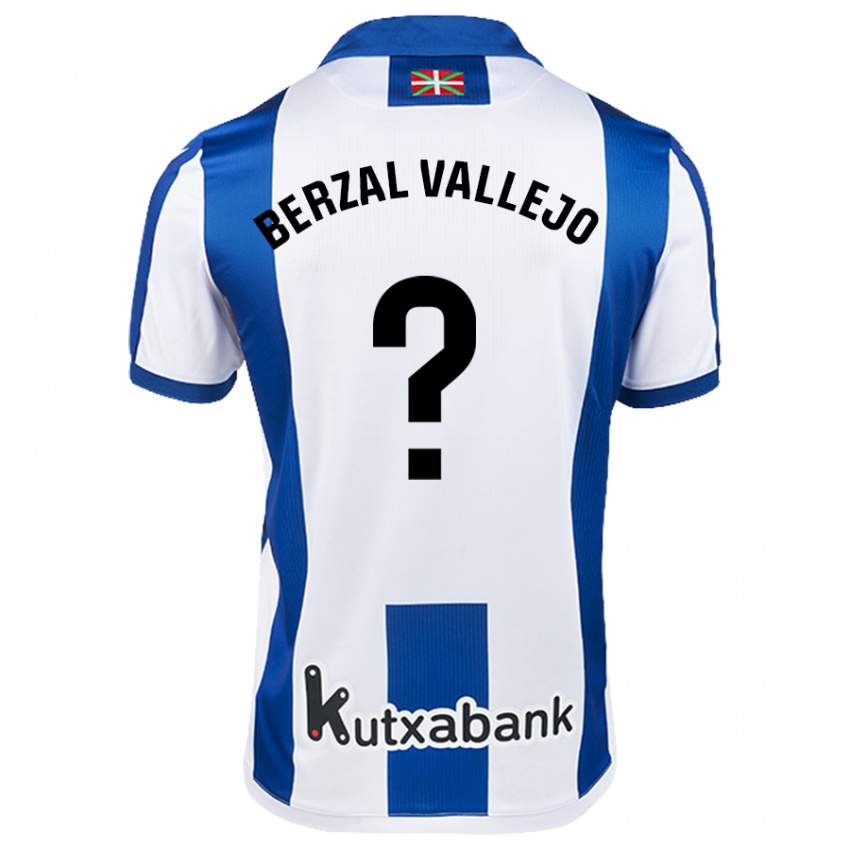 Criança Camisola Asier Berzal Vallejo #0 Azul Branco Principal 2024/25 Camisa