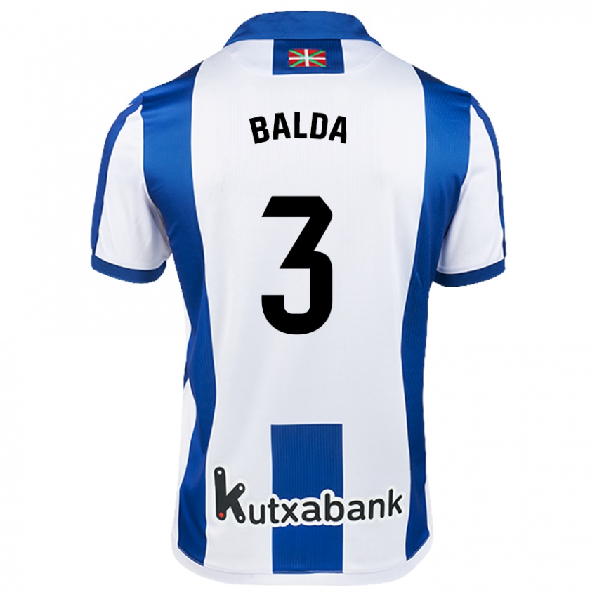 Criança Camisola Jon Balda #3 Azul Branco Principal 2024/25 Camisa