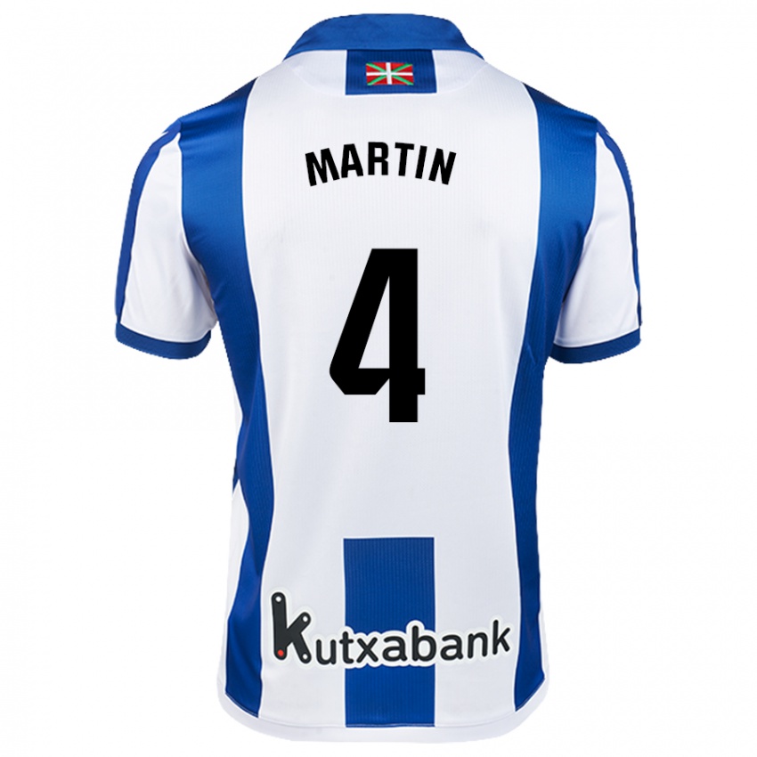 Criança Camisola Jon Martín #4 Azul Branco Principal 2024/25 Camisa