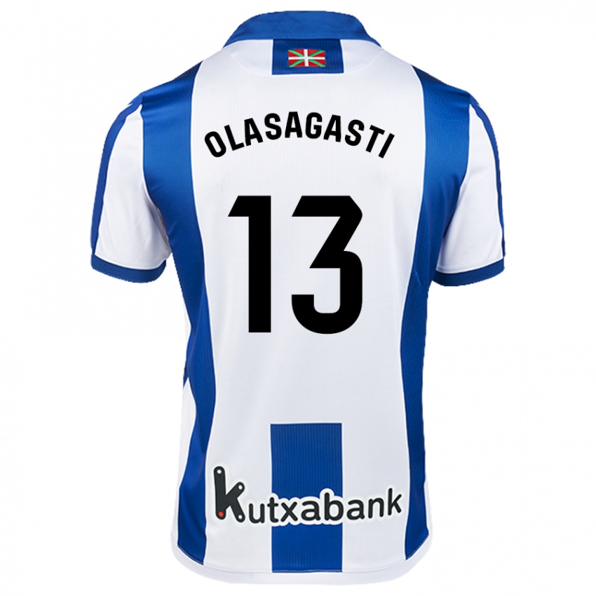 Criança Camisola Lander Olasagasti #13 Azul Branco Principal 2024/25 Camisa