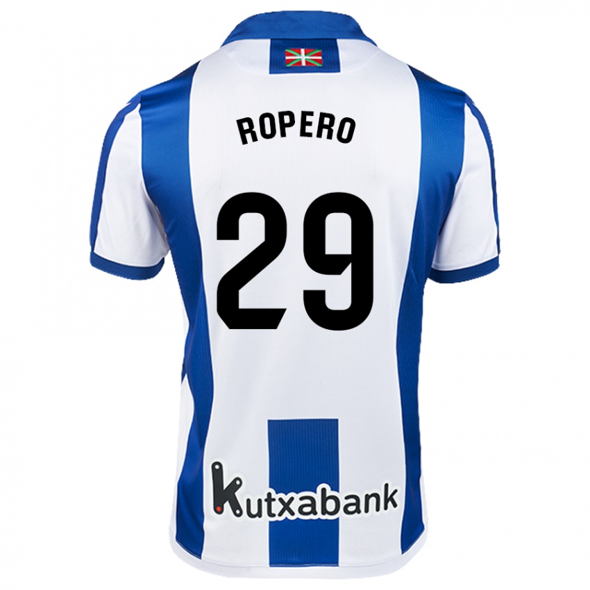 Criança Camisola Iker Ropero #29 Azul Branco Principal 2024/25 Camisa