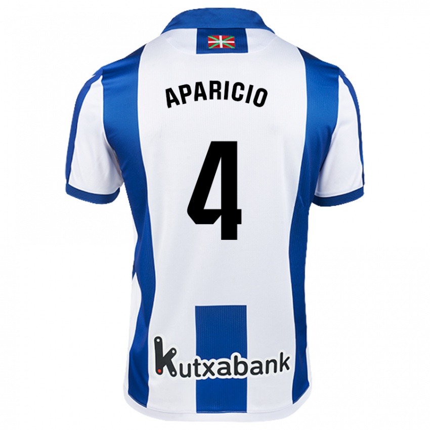 Criança Camisola Nahia Aparicio Jaular #4 Azul Branco Principal 2024/25 Camisa