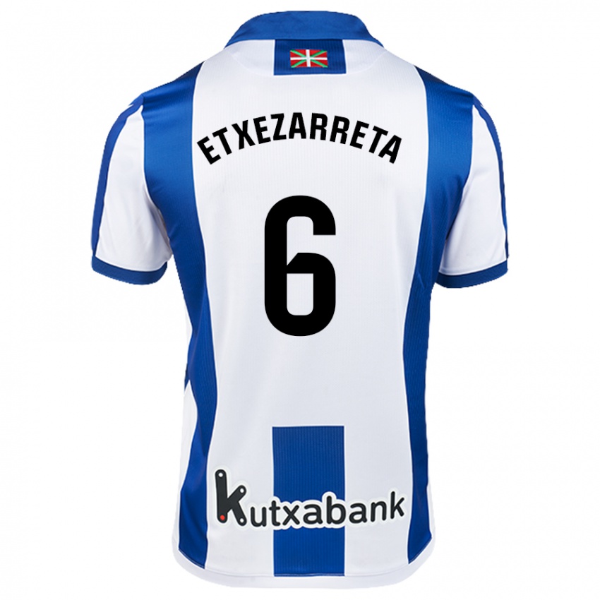 Criança Camisola Ane Etxezarreta Aierbe #6 Azul Branco Principal 2024/25 Camisa