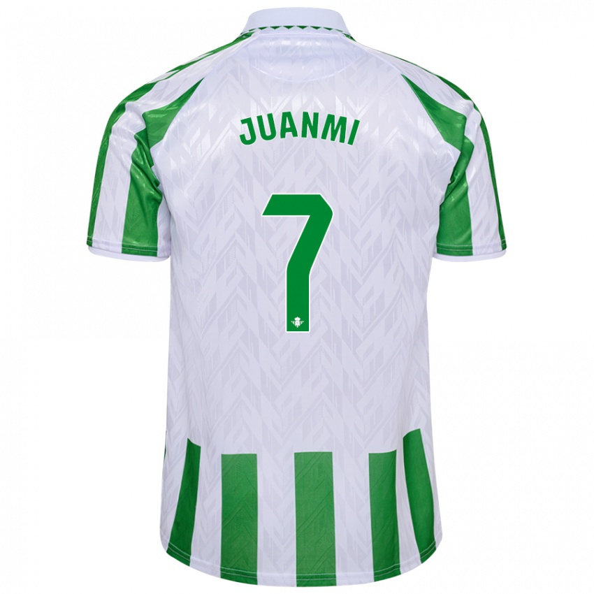 Criança Camisola Juanmi #7 Riscas Brancas Verdes Principal 2024/25 Camisa