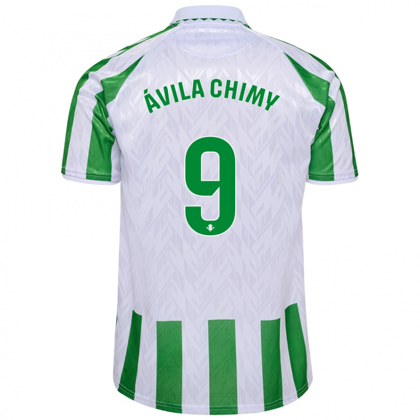 Criança Camisola Chimy Ávila #9 Riscas Brancas Verdes Principal 2024/25 Camisa