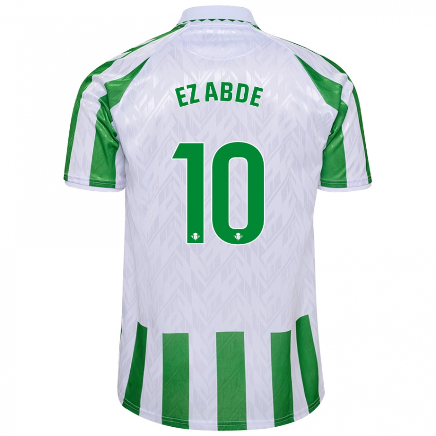 Criança Camisola Abde Ezzalzouli #10 Riscas Brancas Verdes Principal 2024/25 Camisa