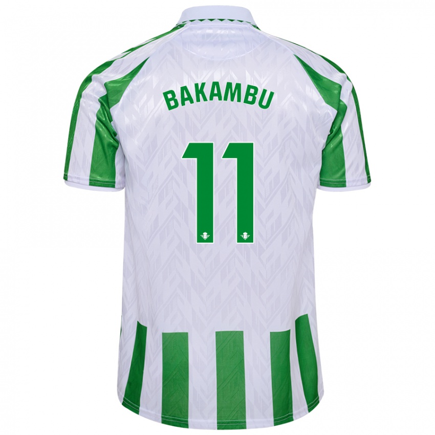 Criança Camisola Cedric Bakambu #11 Riscas Brancas Verdes Principal 2024/25 Camisa