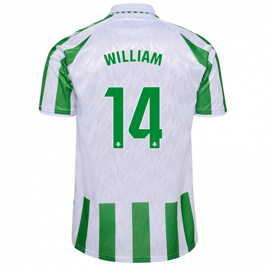 Criança Camisola William Carvalho #14 Riscas Brancas Verdes Principal 2024/25 Camisa