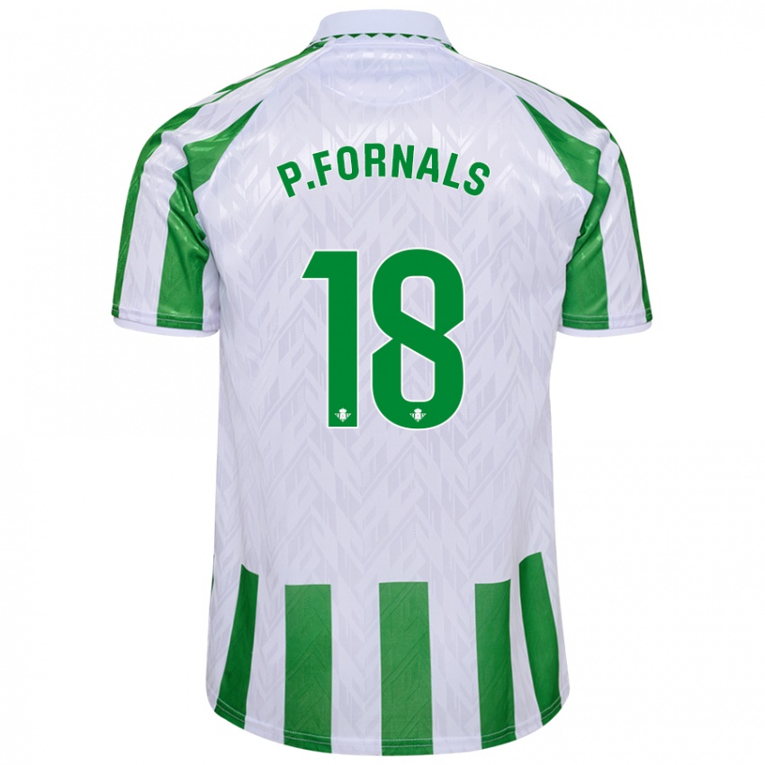 Criança Camisola Pablo Fornals #18 Riscas Brancas Verdes Principal 2024/25 Camisa