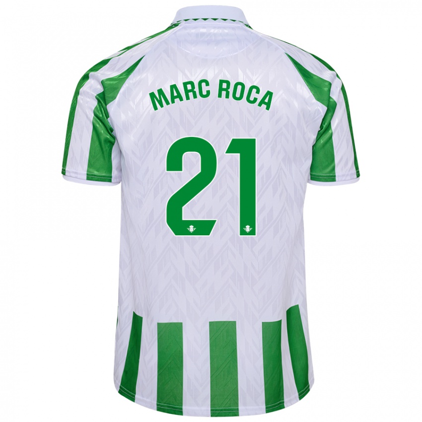 Criança Camisola Marc Roca #21 Riscas Brancas Verdes Principal 2024/25 Camisa