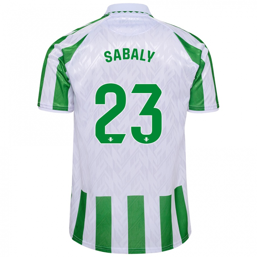 Criança Camisola Youssouf Sabaly #23 Riscas Brancas Verdes Principal 2024/25 Camisa