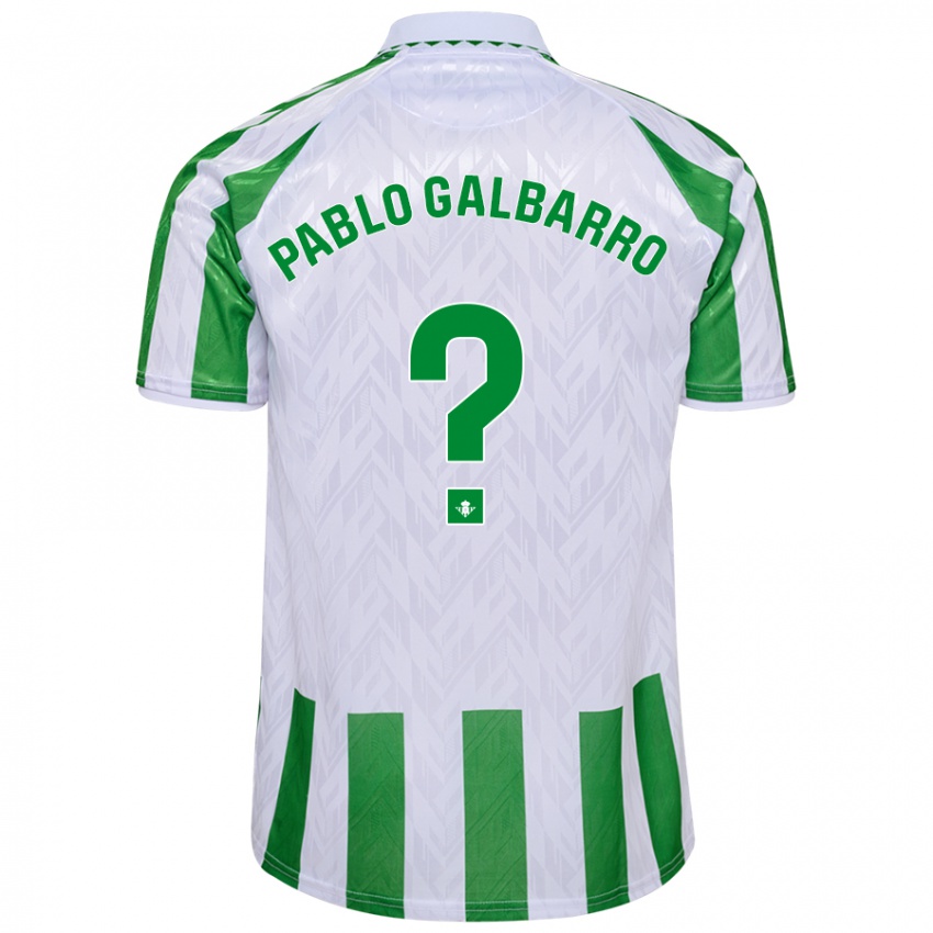 Criança Camisola Juan Pablo Galbarro #0 Riscas Brancas Verdes Principal 2024/25 Camisa