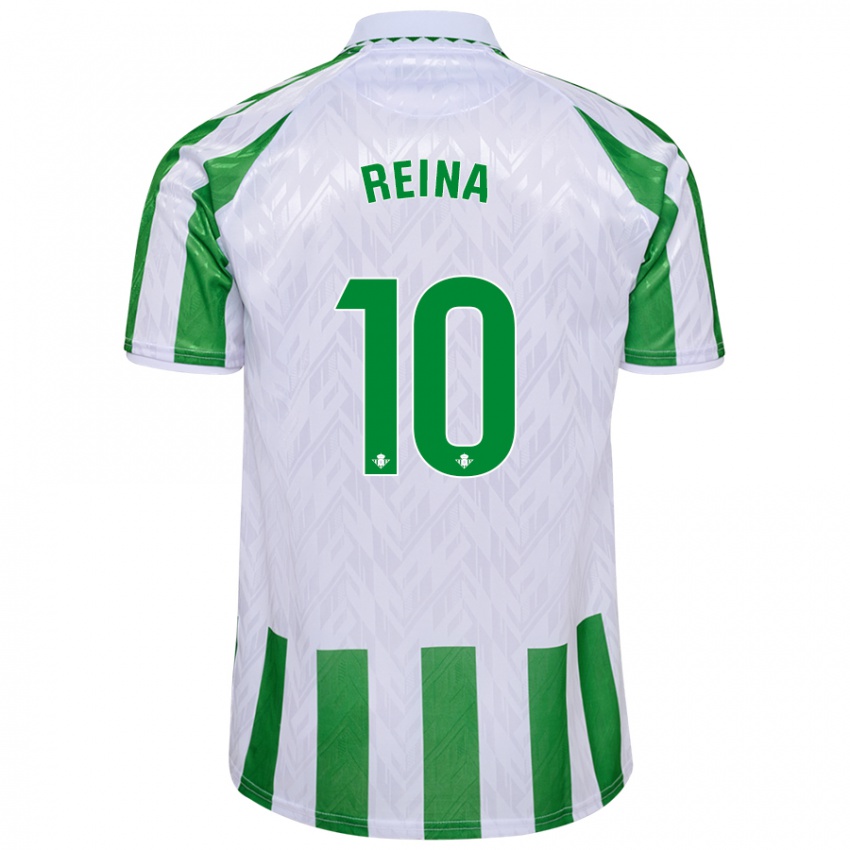 Criança Camisola Carlos Reina #10 Riscas Brancas Verdes Principal 2024/25 Camisa