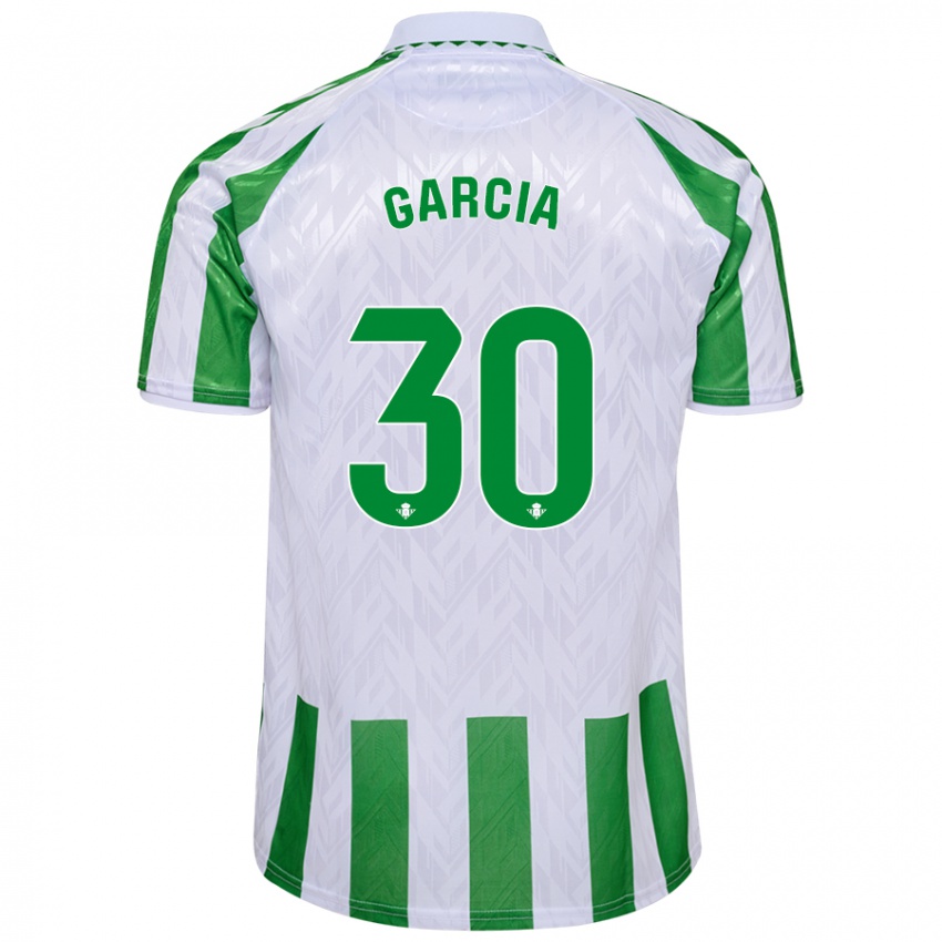 Criança Camisola Germán García #30 Riscas Brancas Verdes Principal 2024/25 Camisa