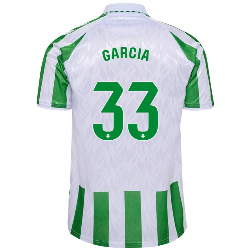 Criança Camisola Pablo García #33 Riscas Brancas Verdes Principal 2024/25 Camisa