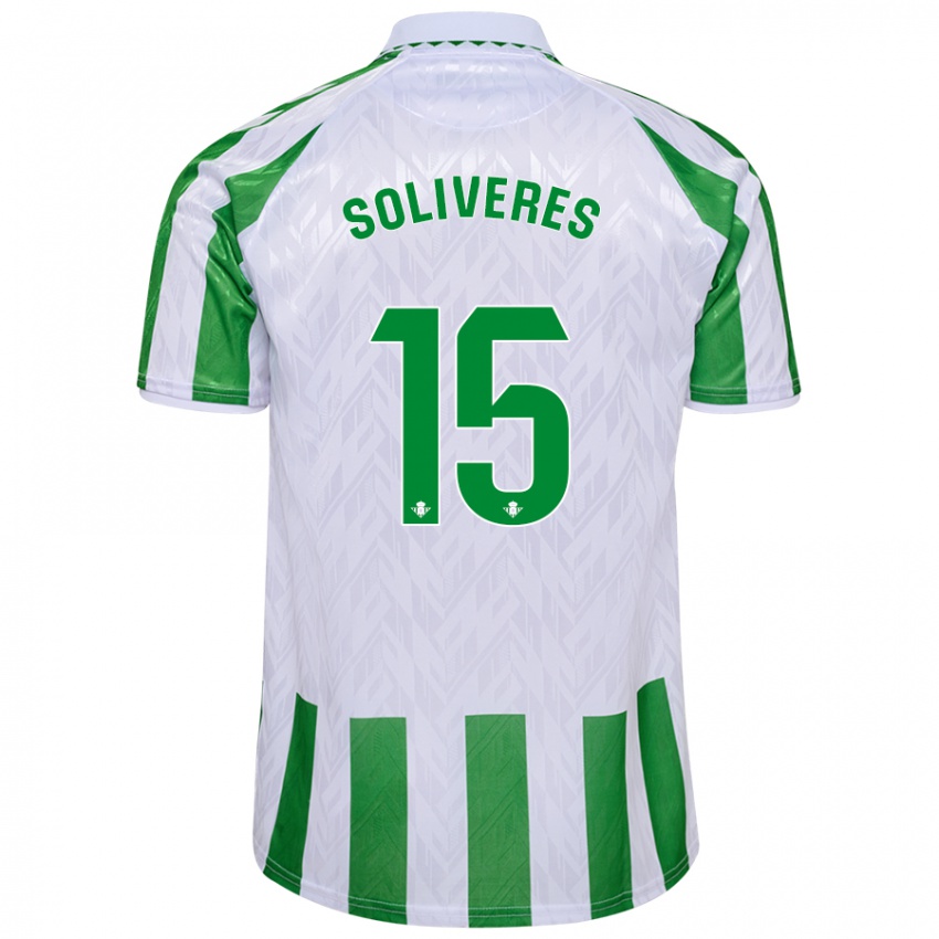 Criança Camisola Gema Soliveres #15 Riscas Brancas Verdes Principal 2024/25 Camisa