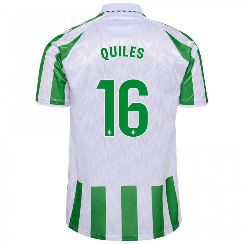 Criança Camisola Violeta García Quiles #16 Riscas Brancas Verdes Principal 2024/25 Camisa