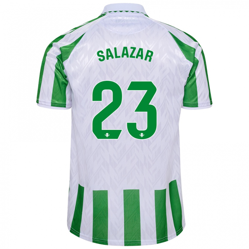 Criança Camisola Noelia Salazar #23 Riscas Brancas Verdes Principal 2024/25 Camisa