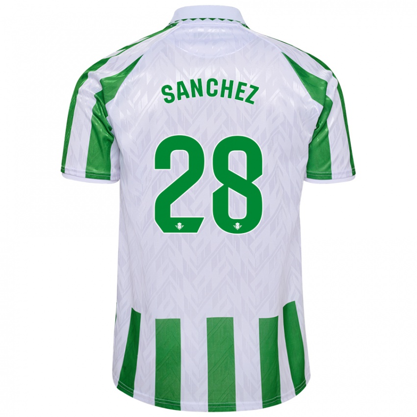 Criança Camisola Marina Sánchez #28 Riscas Brancas Verdes Principal 2024/25 Camisa