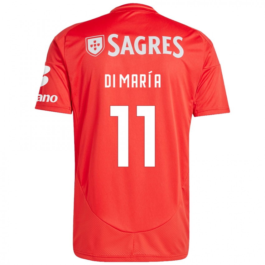 Criança Camisola Angel Di Maria #11 Vermelho Branco Principal 2024/25 Camisa