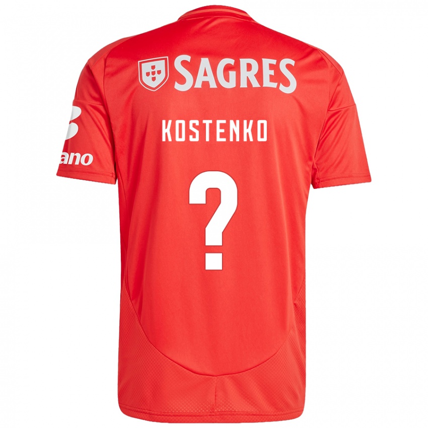 Criança Camisola Igor Kostenko #0 Vermelho Branco Principal 2024/25 Camisa