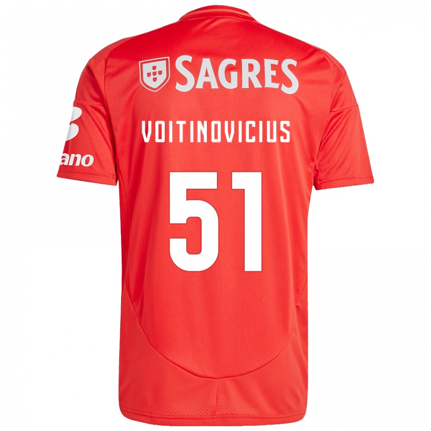 Criança Camisola Arnas Voitinovicius #51 Vermelho Branco Principal 2024/25 Camisa