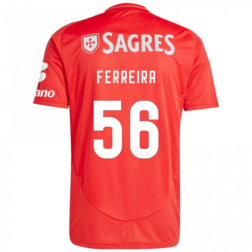 Criança Camisola Martim Ferreira #56 Vermelho Branco Principal 2024/25 Camisa