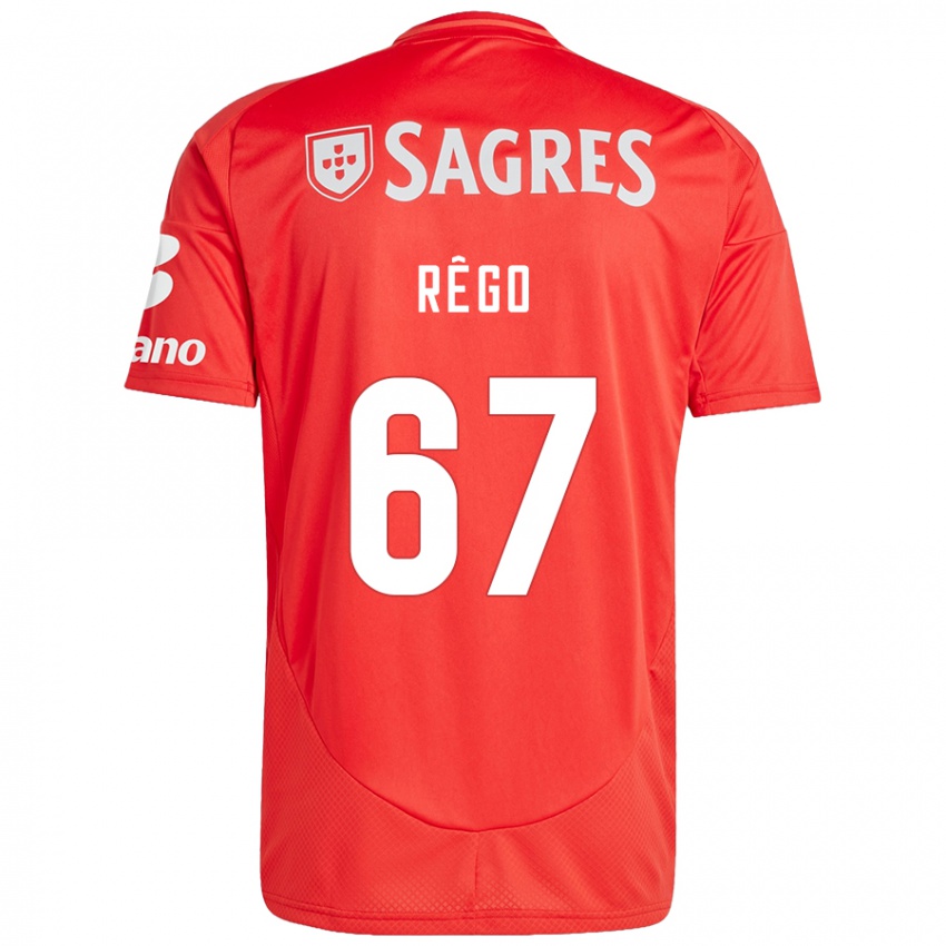 Criança Camisola Rodrigo Rêgo #67 Vermelho Branco Principal 2024/25 Camisa