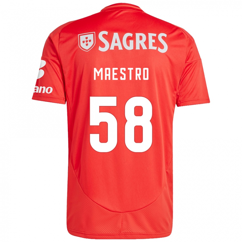 Criança Camisola Maestro #58 Vermelho Branco Principal 2024/25 Camisa